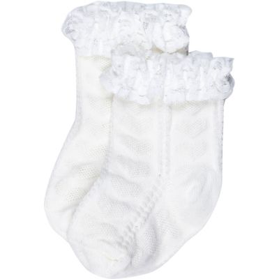 Mini girls white frilly socks pack